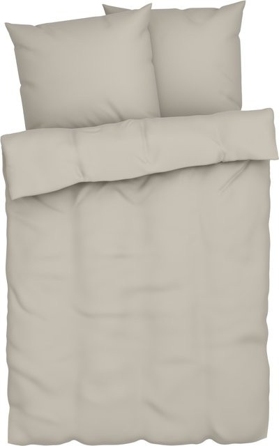 LIVARNO HOME Musselin-Bettwäsche aus Baumwolle in Beige, Set bestehend aus 1x Bettbezug (200 x 220 cm) und 2x Kissenbezügen (80 x 80 cm) - Bild 1