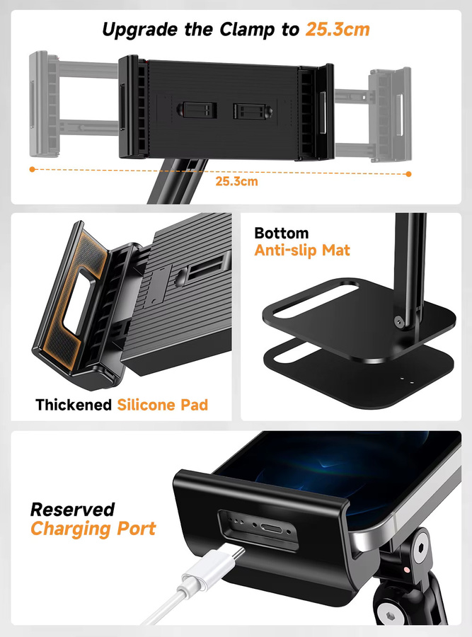 Uperfect Verstellbarer und Tragbarer Monitorständer für Laptops, Gaming-PCs und Smartphones in Schwarz - Bild 4