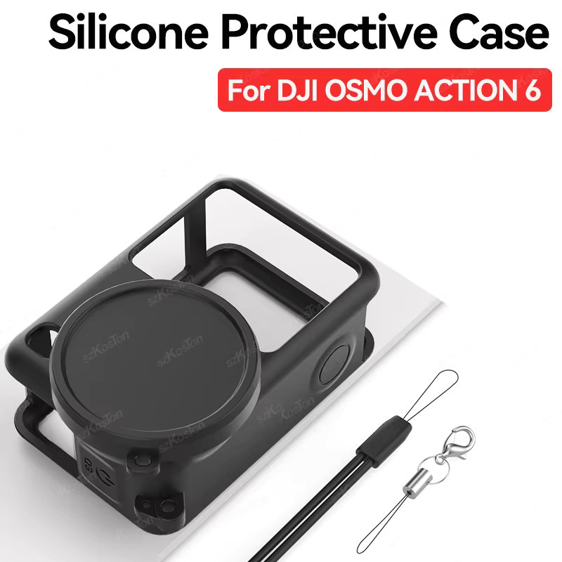 DJI Osmo Action 6 Silikon-Schutzhülle in Schwarz mit kratzfester Objektivabdeckung - Bild 6