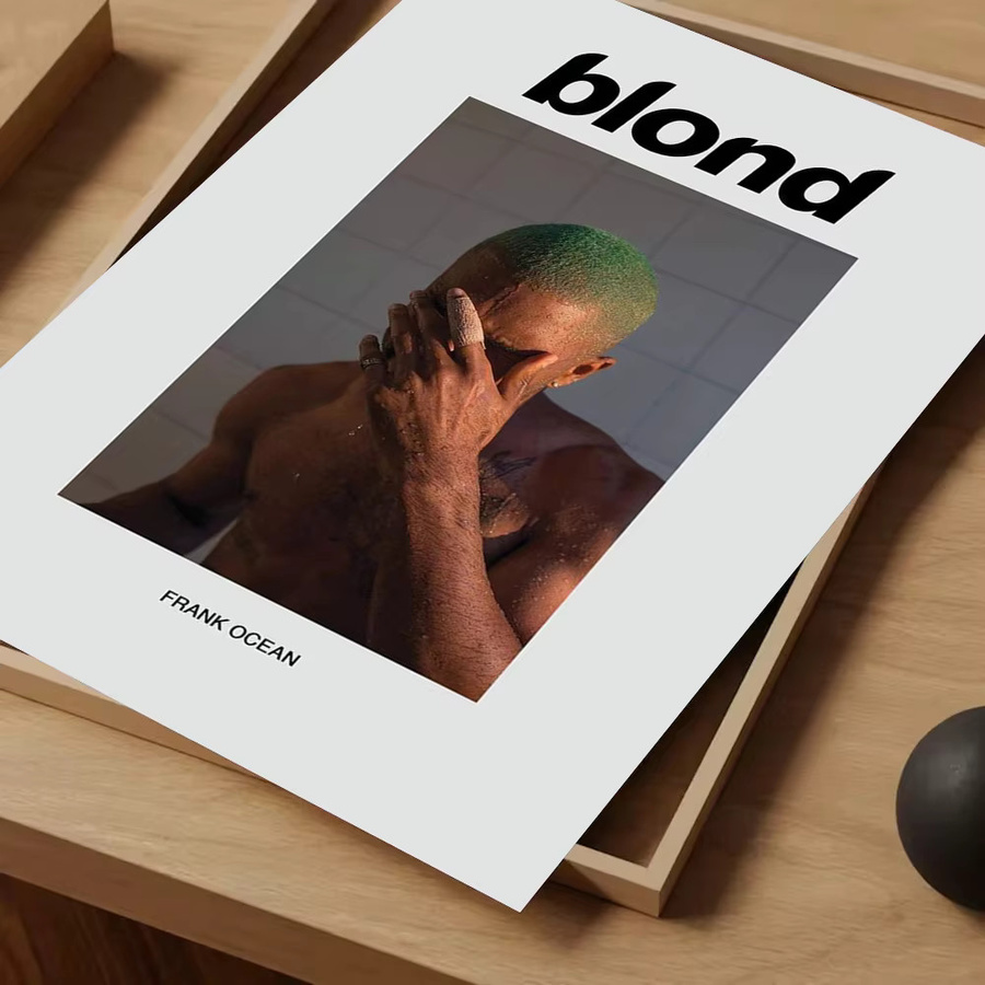 A-Frank Ozean Blonde Poster Selbstklebender Wasserdichter Wandaufkleber aus Papier für Kaffeehäuser und Wohnräume - Bild 2
