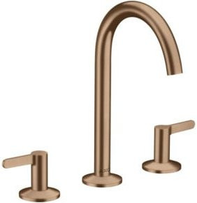 Hansgrohe Axor One 3-Loch-Waschtischarmatur in Gold mit Schwenkauslauf und Pop-up-Abfluss - Bild 1
