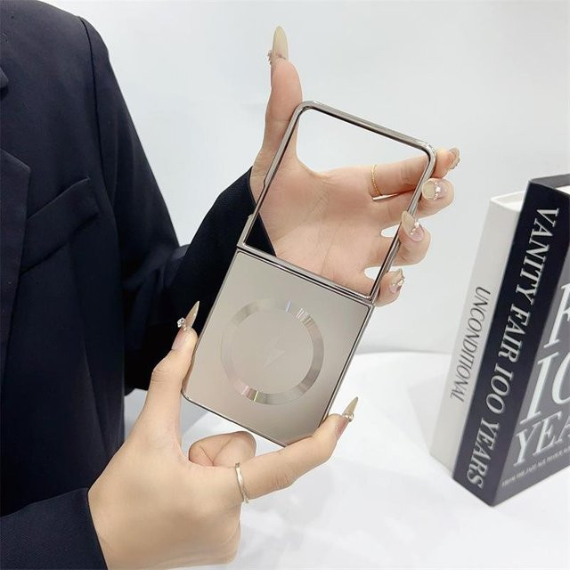 MagSafe Magnetische Handyhülle für Samsung Galaxy Z Flip 7 6 5 4 und Z Flip7 FE in Silver, Galvanisiert Matt - Bild 1