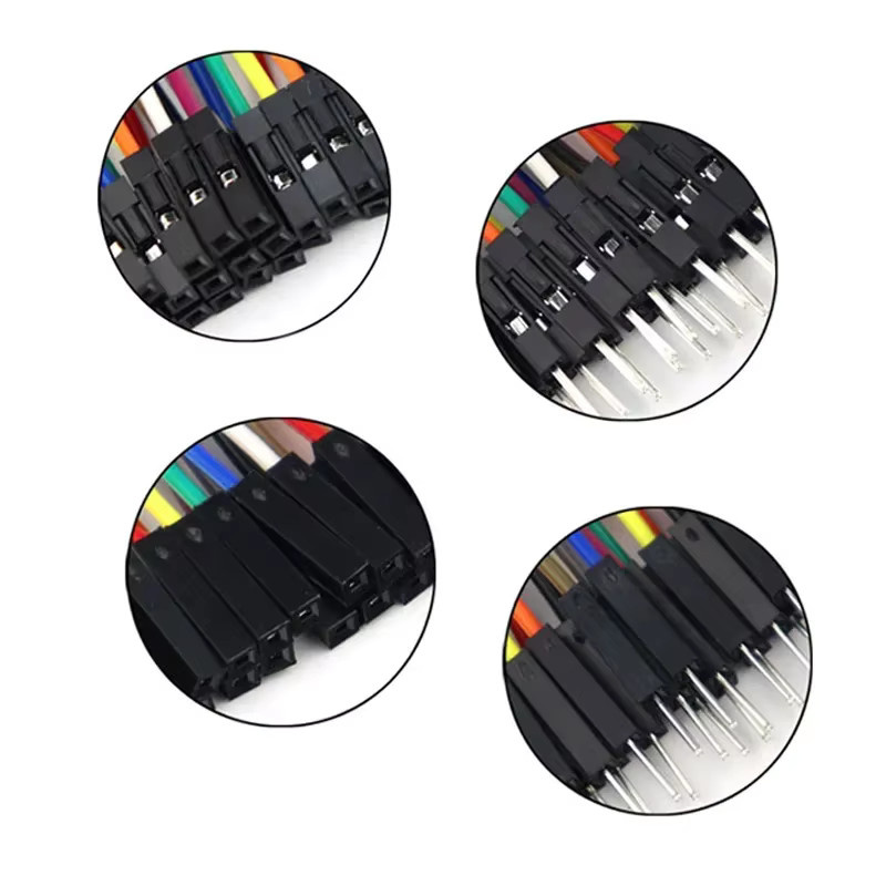 20-polige Dupont-Überbrückungsdrähte in Multicolor für Arduino und DIY-Elektronikprojekte mit verschiedenen Anschlussoptionen (Stecker auf Stecker, Buchse auf Buchse, Stecker auf Buchse) in 10 cm und 20 cm Länge - Bild 3