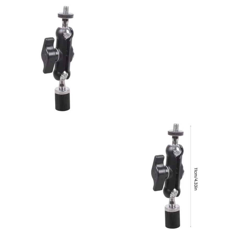 Verstellbarer Gelenkiger Doppelkugel-Magic-Arm mit 1/4-Zoll-Gewinde-Verlängerungshalterung für Kamera, Monitor, Licht und Mikrofon in Schwarz - Bild 3