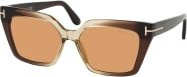 Tom Ford FT 1030 Sonnenbrille Cat Eye, Vollrand, Kunststoff, braun, Damen - Bild 1