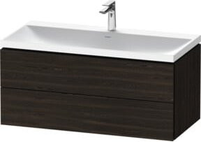 Duravit L-Cube Waschtischunterschrank mit 2 Schubladen, Wandhängend, Nussbaum gebürstet, B: 100 cm, T: 48 cm, H: 48 cm - Bild 1
