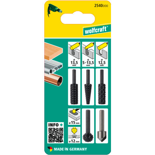 Wolfcraft Raspel-Senker-Satz mit Rundschaft in Schwarz - Bild 2