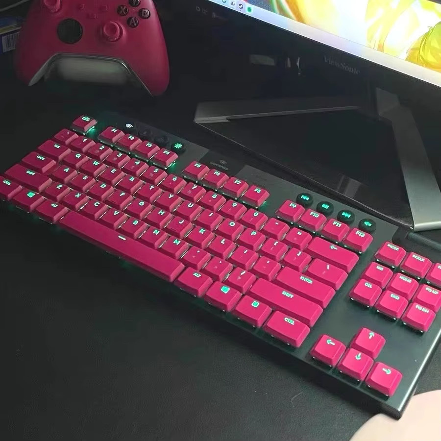 Rosa Ersatz-Tastenkappen für Logitech G915, G915TKL, G913, G815 und G813 TKL-Serie mit mehrfarbiger Hintergrundbeleuchtung - Bild 2