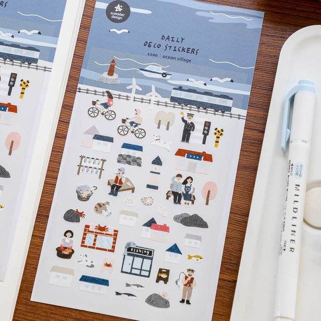 Suatelier Ocean Village Papieraufkleber für Scrapbook und DIY Dekoration, Mehrfarbig - Bild 1