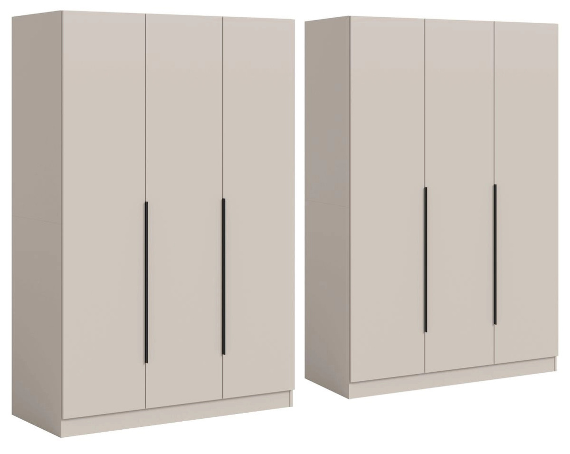 6-türiger Kleiderschrank Swan in Kaschmir, modern und matt, B/H: 181 x 240 cm - Bild 3