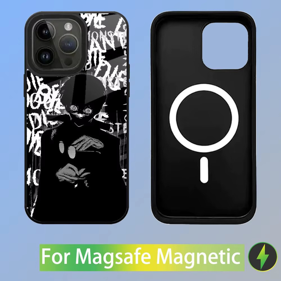 Ken Kaneki Tokyo Ghoul Handyhülle für iPhone 11 bis 16 Pro Max mit MagSafe magnetischem kabellosem Laden in Schwarz - Bild 2