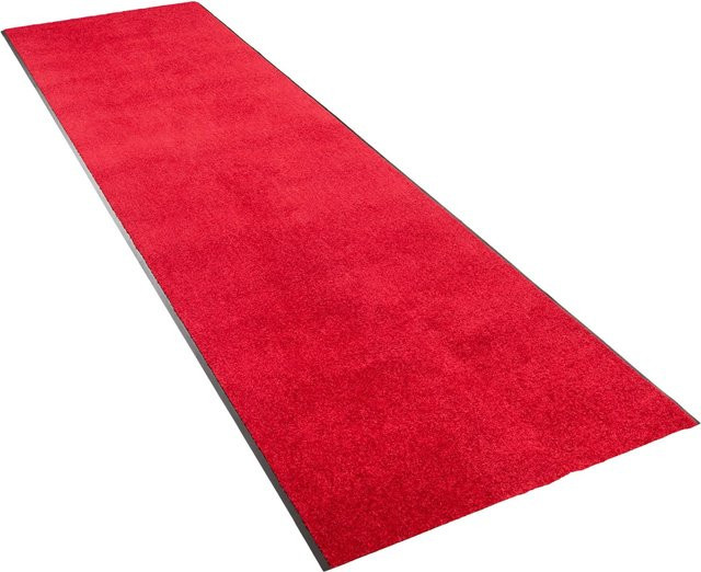 Snapstyle Läufer Astra Proper Tex Uni in Rot, waschbar und rutschfest, B/T: 90 x 700 cm - Bild 1