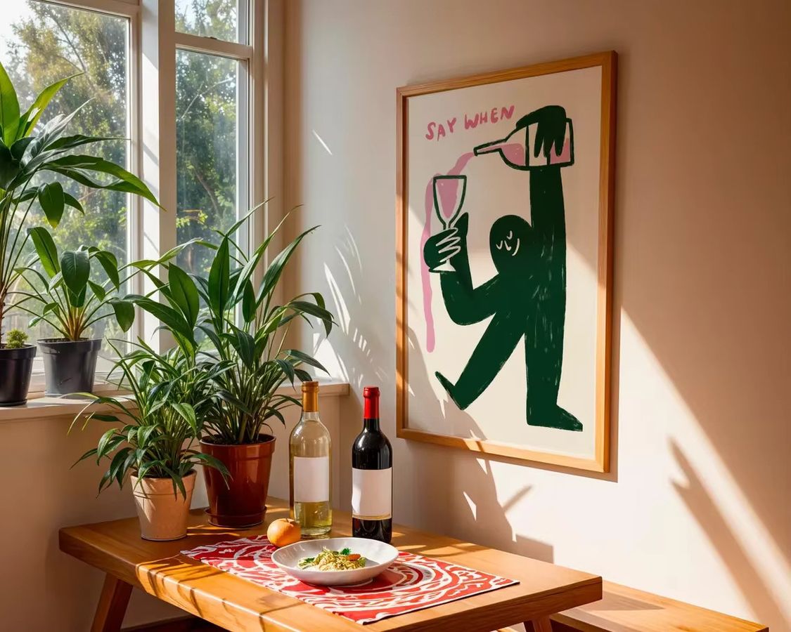 Abstrakte Wandkunst SHENCHEN Say When mit Typografie und Figur in Multicolor - Bild 4
