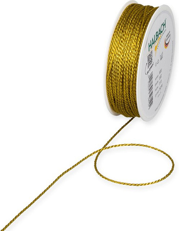 Halbach Kordel 2mm 10m Dunkelgelb aus Acetat, Polyester und Baumwolle