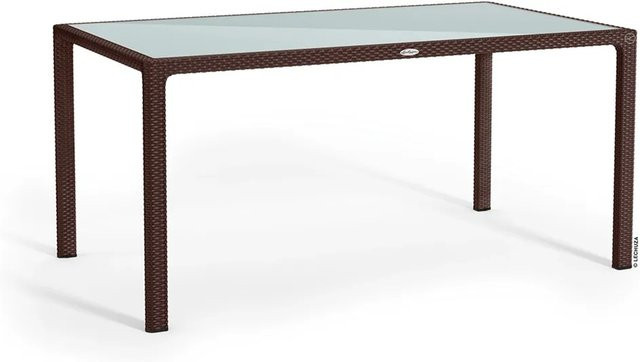 Lechuza Esstisch mit Glasplatte in Mokka Braun B/T: 160 x 90 cm - Bild 1