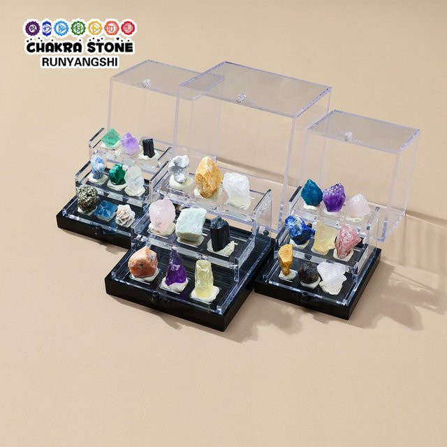 Runyangshi Natürliche Kristall Mini Rohsteine in Multicolor als Sammlerstück und Geschenkset - Bild 1