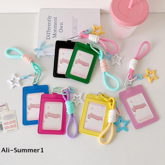 Anhänger schwarzer PU-Kartenhalter, Kpop-Fotokarten-Display - Bild 1