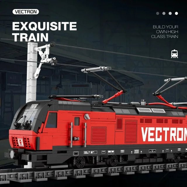 XMWL Vectron Elektrische Passagier Zug Tramway Track Modell, Bausteine, 1889 Teile - Bild 1