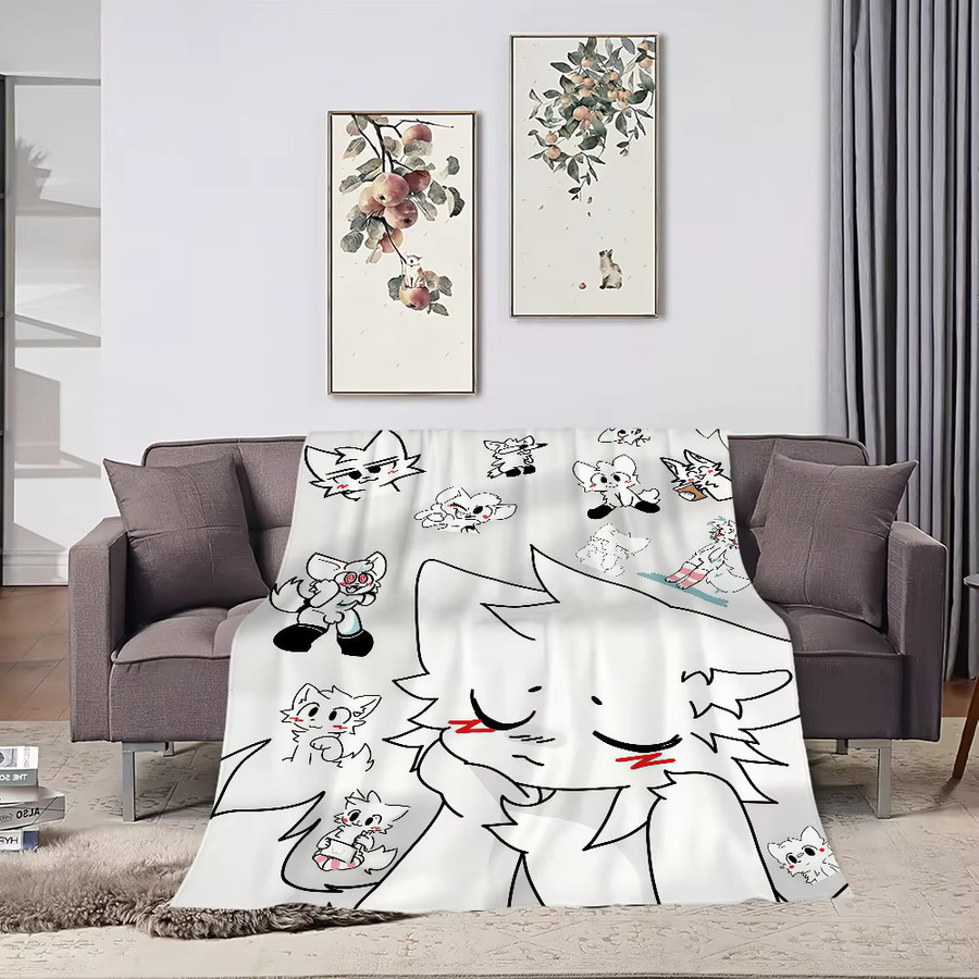 Boykisser Kawaii Kuscheldecke für Bett und Sofa, Weiß - Bild 2