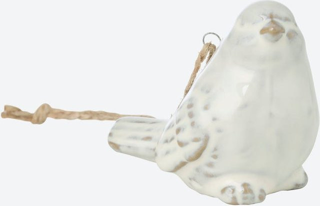 NKD Deko-Vogel aus Steingut in Weiß, Höhe: 5 cm - Bild 1