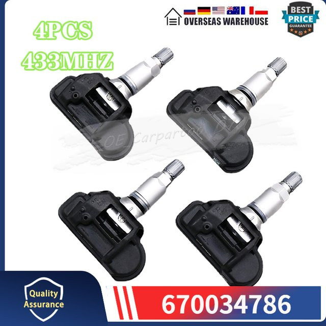 GANGLE TPMS Auto-Reifendruckkontrollsensor 433 MHz für Alfa Romeo 4C, Fiat Ducato, Peugeot Boxer Combi und Maserati Ghibli Levante, Teilenummer 670034786 - Bild 1