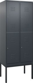 C+P Doppelstock-Spind Classic PLUS mit 2 Abteilen, Anthrazitgrau, H x B x T: 212 x 80 x 50 cm - Bild 1