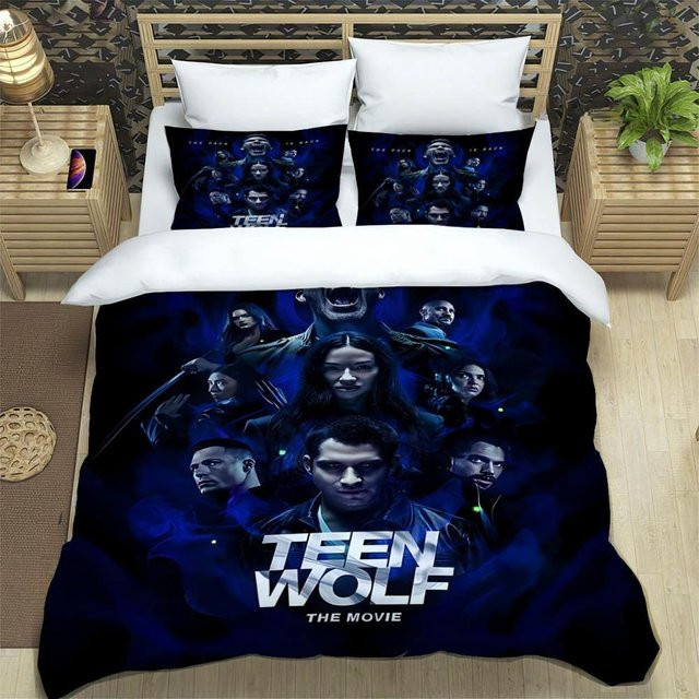 Teen Wolf Bettwäsche Set aus Mikrofaser mit Motiv, Blau, B/H: 135 x 200 cm - Bild 1