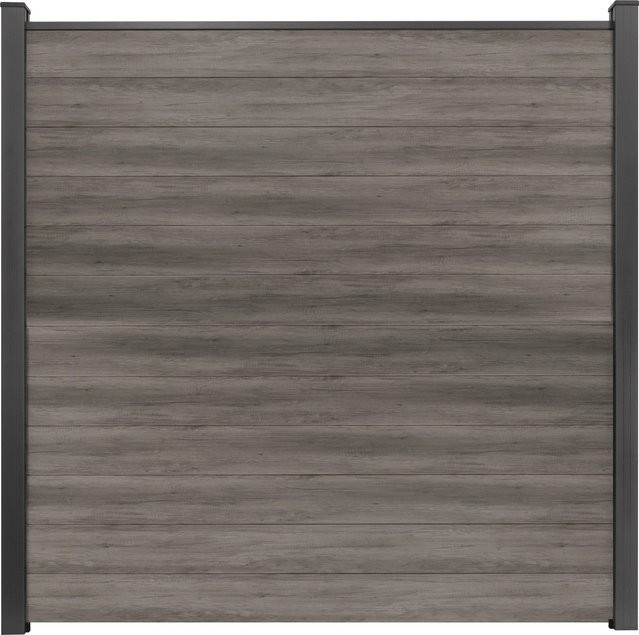 GroJa Steckzaun Basicline Schmal Monument Oak, Farbe: Braun, B/H: 180 x 180 cm, PVC-beschichtet - Bild 1
