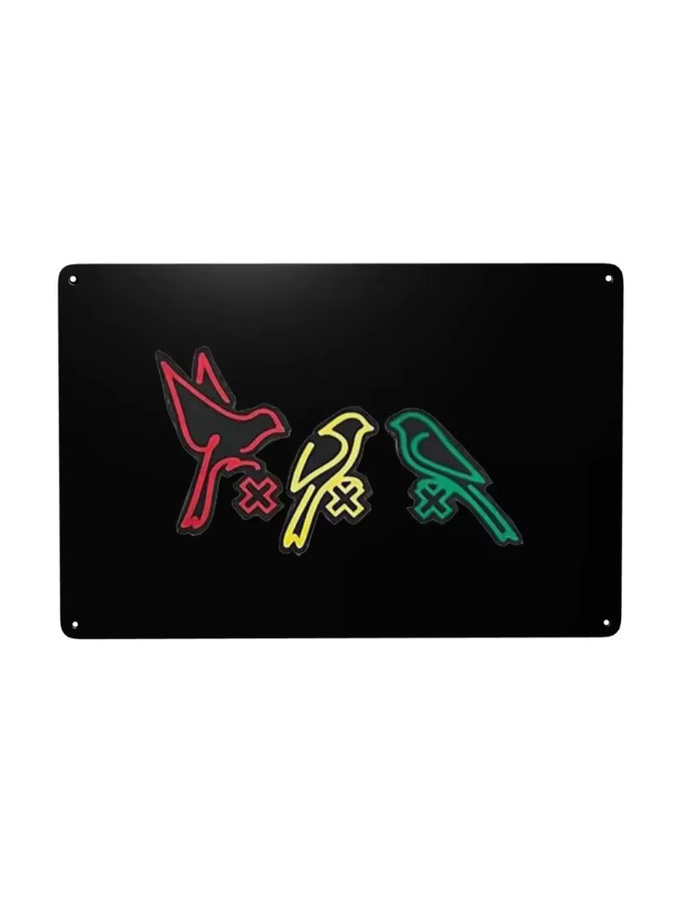 CIFBUY Retro Metallschild Bob Marley Three Birds Design, Mehrfarbiges Blechschild für Wanddeko, B/H: 30 x 20 cm - Bild 2
