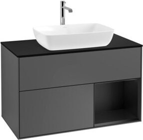 V&B Waschtischunterschrank Finion 100 in Anthrazit lackiert, B/T/H: 100 x 50,1 x 50,1 cm - Bild 1