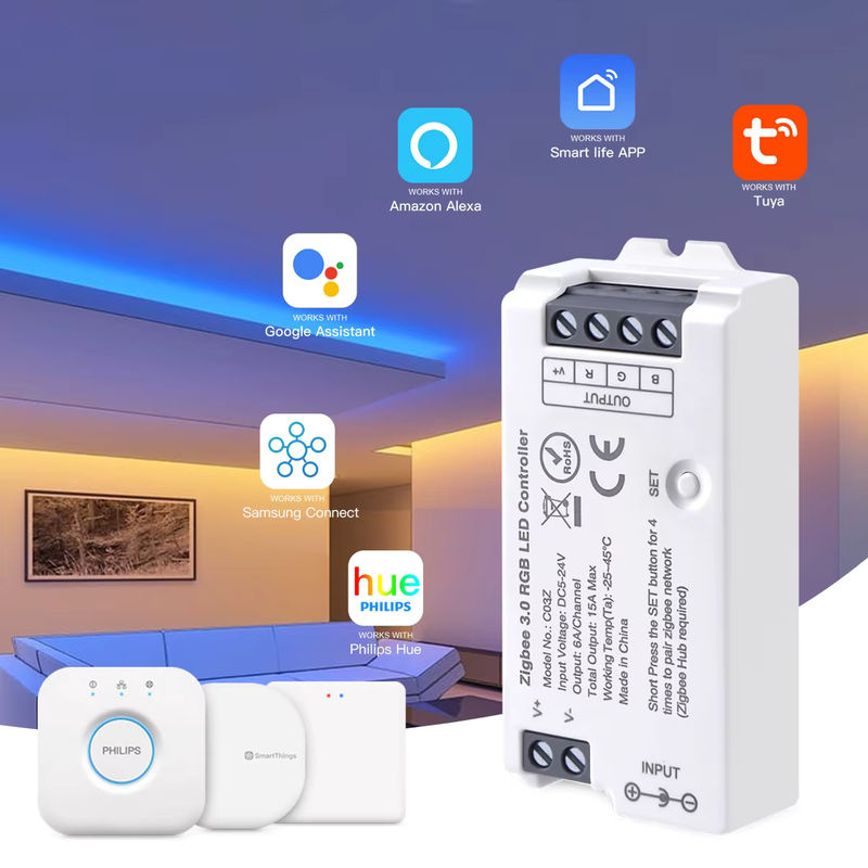 Rybakov Zigbee 3.0 Smart Home RGB CCT LED-Controller mit WLAN-Funktion für dimmbare 5050/2835 Neon COB LED-Streifen - Bild 3