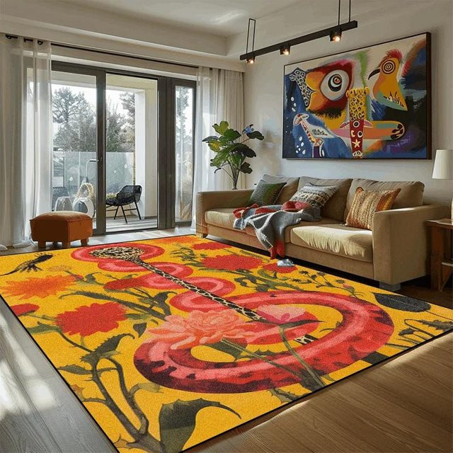 Karpetti Wohnzimmerteppich mit abstraktem Vintage-Blumendekor, rutschfest und waschbar, B/T: 120 x 160 cm, Mehrfarbig - Bild 1