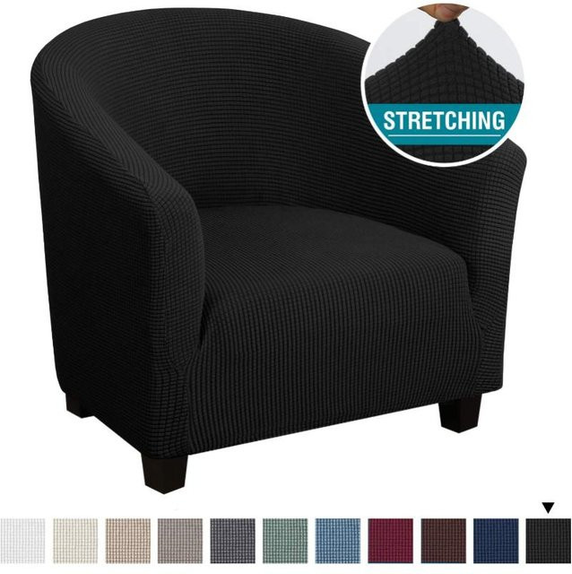 Waschbarer Stretch-Spandex Sesselbezug in Schwarz für moderne Sessel und Armchairs - Bild 1