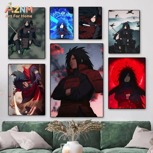 Kayou Naruto Uchiha Madara Anime Leinwand Wandkunst Multicolour ungerahmtes Poster - Bild 1