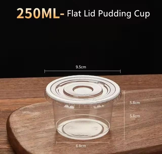 Yiran Furniture Einwegsalatschalen und Dessertbecher aus transparentem Kunststoff mit Deckel, 250 ml - Bild 1
