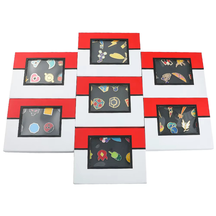 Bandai Pokémon Gym-Abzeichen Pins Broschen, 8-teiliges Set, Metall, Bunt / Mehrfarbig - Bild 2