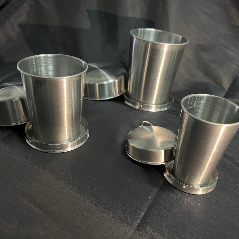 Mango Event Tragbarer Kaffeebecher aus Edelstahl in Silber, faltbarer Teleskopbecher für Outdoor, Camping und Reisen, erhältlich in 75 ml, 150 ml oder 250 ml - Bild 2