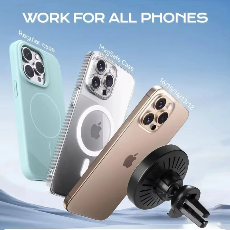 VIKEFON Magnetisches kabelloses Ladegerät für das Auto, 360 Grad drehbarer Lüftungshalter in Schwarz, Schnellladehalterung für iPhone 17 16 15 14 13 12 Pro Max - Bild 5