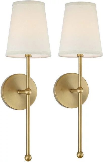 Nordic Lava Ball Wandlampe aus Metall und Stoff in Gold/Messing und Weiß für Schlafzimmer und Korridor - Bild 1