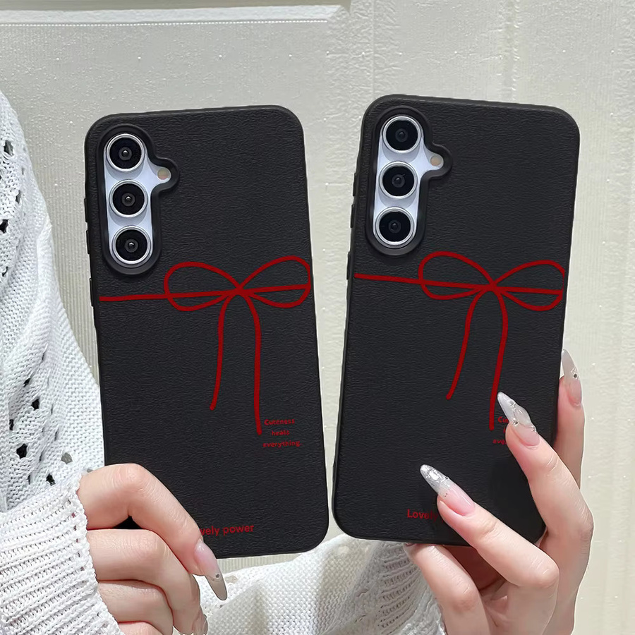 AKABEILA Handyhülle mit Schleifenmuster für Samsung Galaxy Serie in Pink, weiche TPU-Abdeckung - Bild 4