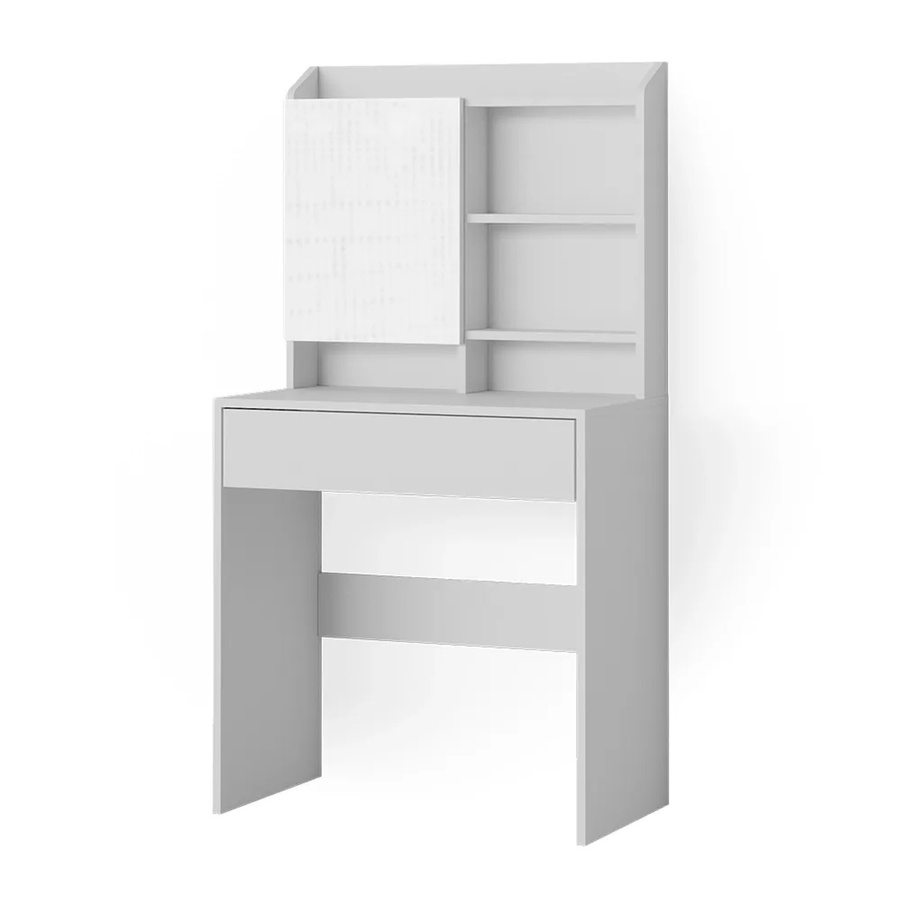 Vicco Schminktisch Laura Weiß modern mit Spiegelschrank und Schublade B/T/H: 70 x 40 x 136 cm - Bild 2