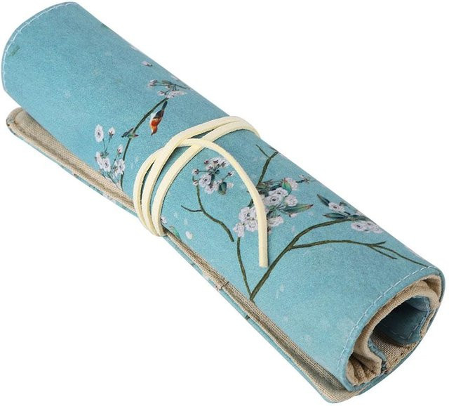 DIYelecs Faltbares Antiquitätenetui im chinesischen Retro-Stil mit Blumenmuster, Grau - Bild 1