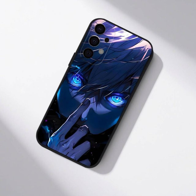 Anime Gojo Satoru Handyhülle für Samsung Galaxy S24 Ultra, S23, S22, S21, S20 und weitere Modelle, Schwarz/Mehrfarbig - Bild 1