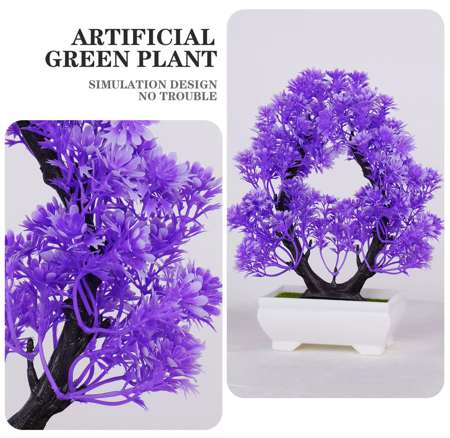 Uflower Künstlicher Bonsai Baum in Gelb mit Topf aus Kunststoff - Bild 2