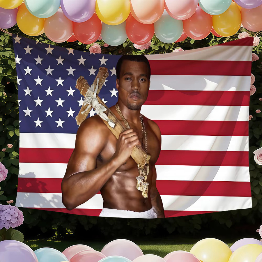 Warner Bros. Kanye West Flagge Wandkunst Dekoration Multicolor B: 60,0 cm, H: 40,0 cm - Bild 2