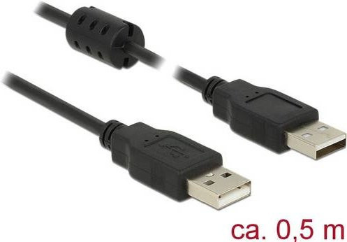 Delock USB 2.0 Kabel mit USB-A Stecker, Schwarz, Länge: 0,50 m - Bild 1