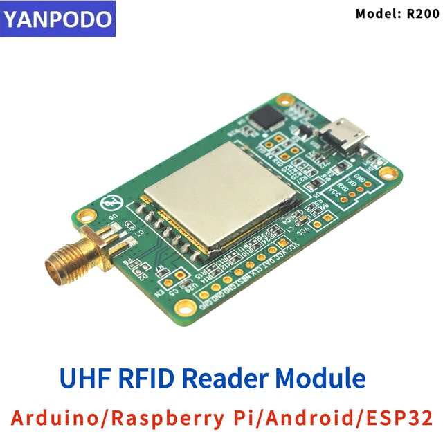 R200 Chip UHF RFID Lesemodul mit 0-20m Reichweite, 1-Port Entwicklungsboard mit SDK für Raspberry Pi, ESP32, Arduino und STM32, USB und Ethernet/LAN, Grün - Bild 1