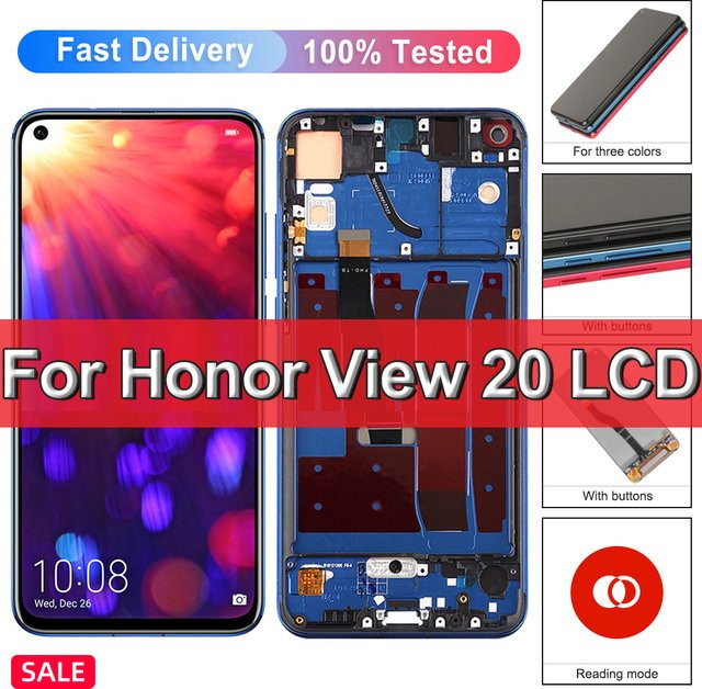 Huawei Honor View 20 LCD Display Touchscreen in Schwarz für V20 Modelle PCT-AL10 PCT-TL10 PCT-L29 mit 6.4 Zoll - Bild 1