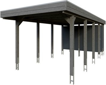 SKANHOLZ Einzelcarport Friesland Set 12 in Schiefergrau mit Abstellraum, Breite: 314 cm, Tiefe: 708 cm - Bild 1