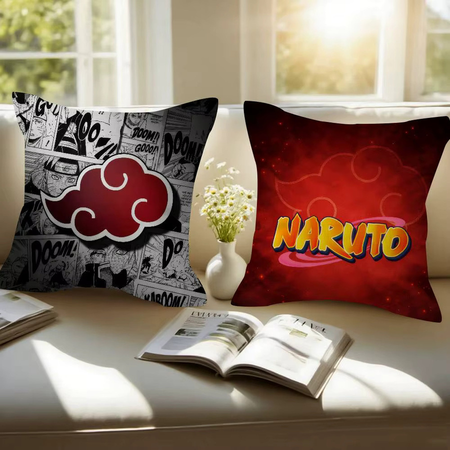 Naruto Anime Logo Kissenbezug quadratisch, Farbe: Rot, B/T: 45 x 45 cm - Bild 3